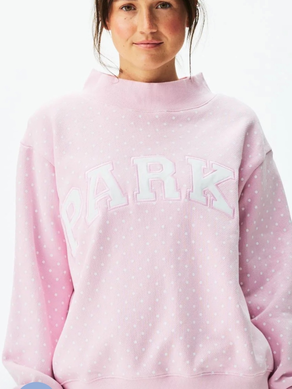PARKE polka dot sprinkle mockneck